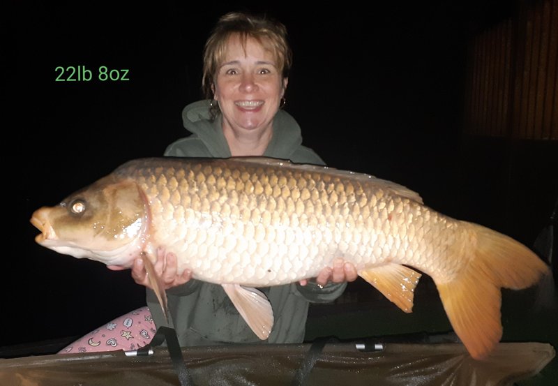 Leigh-Ann Campion with her new PB, a spawned out Common of 22-08