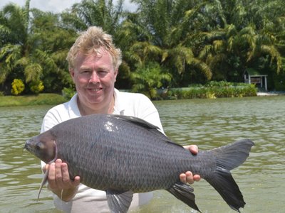 Mike and a Black Shark Minnow