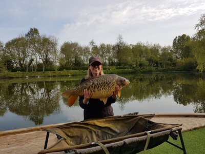 Sarah Scrase with her PB 21-02 Mirror Carp from Cherry Springs